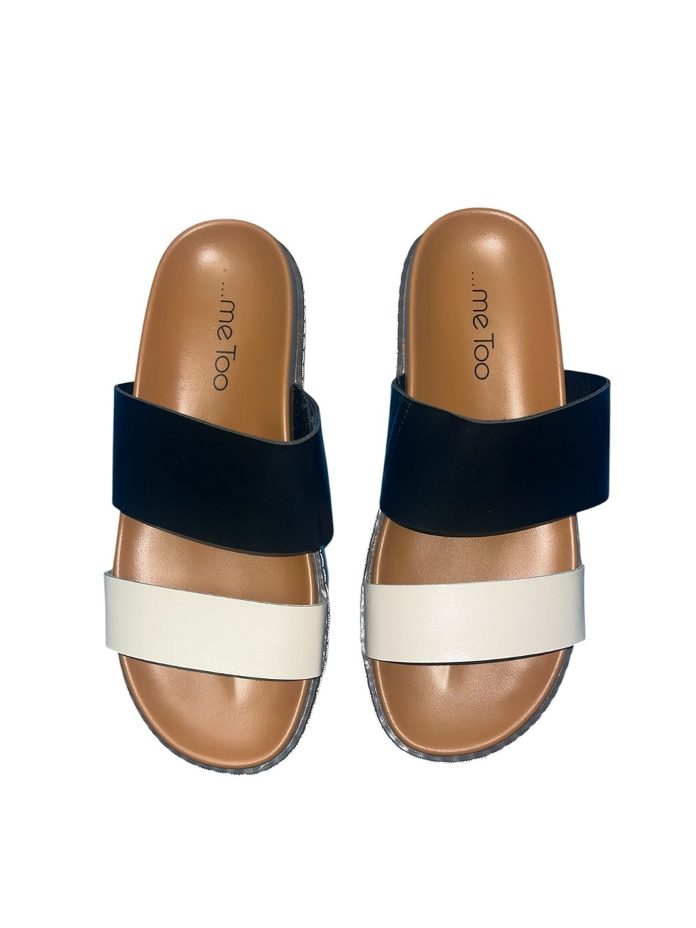 Me Too Two Tone Platform Slide Sandal 5.5 Black Y2K